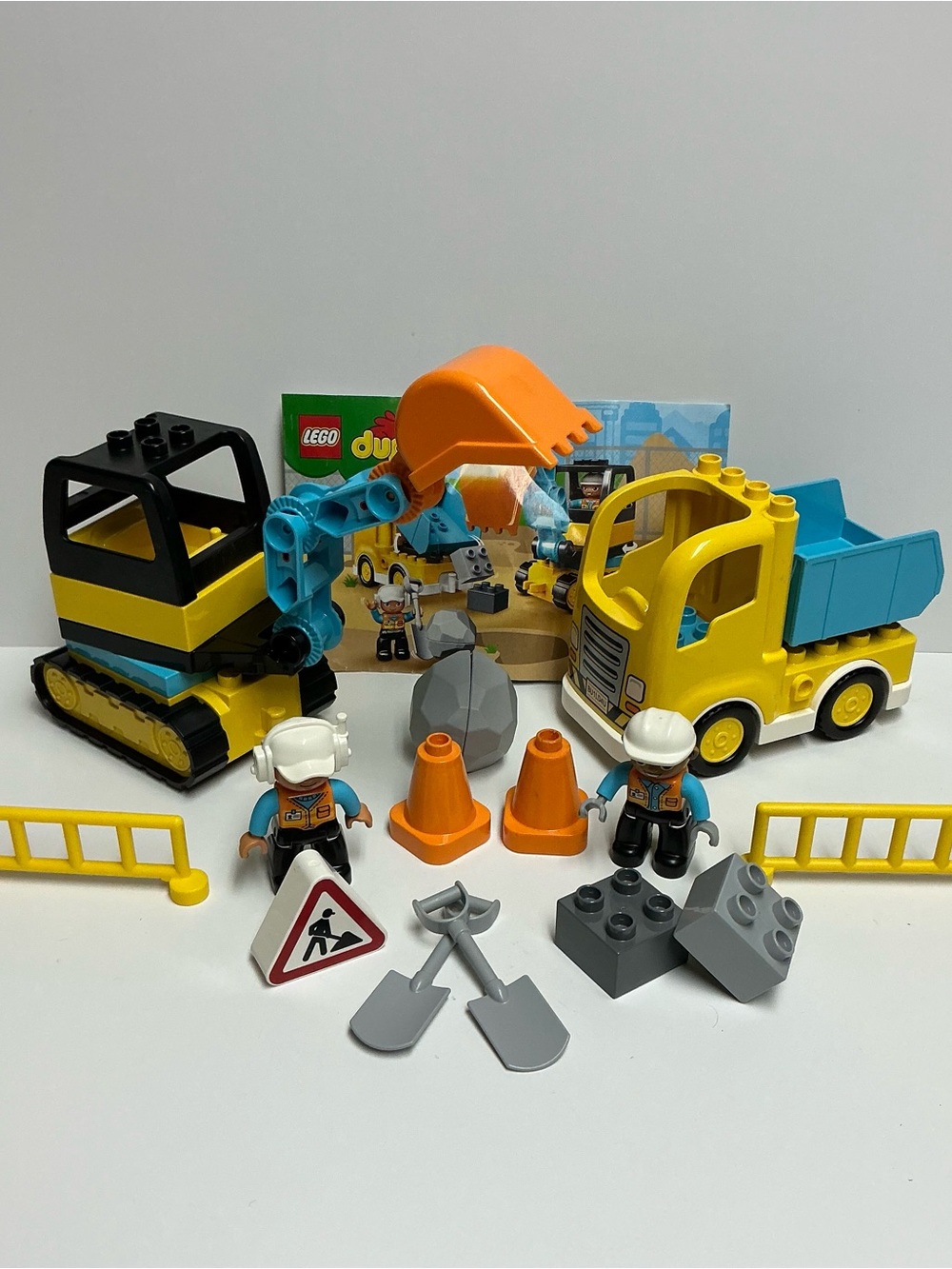 LEGO DUPLO Construction Set Truck & Tracked Excavator - Complete with Extras